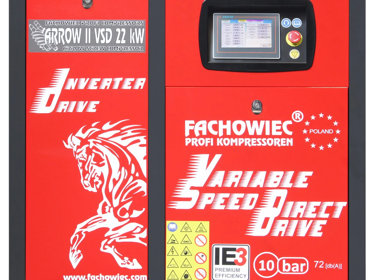 Sprężarka śrubowa Profi Kompressoren ARROW II 22 kW VSD 1160-3000 l/min 10 bar 400V napęd bezpośredni, zdjęcie 3