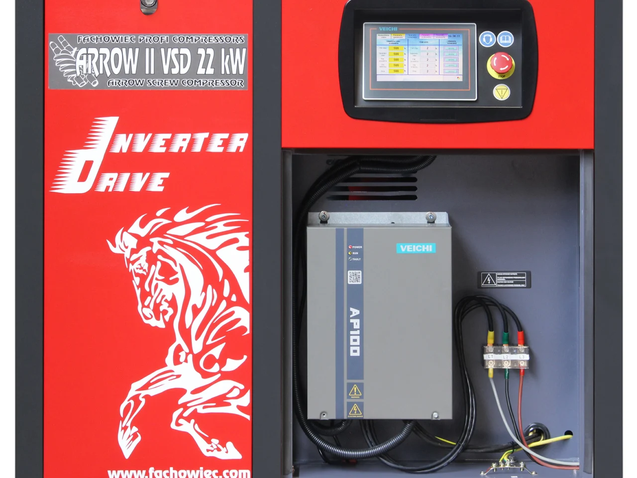 Sprężarka śrubowa Profi Kompressoren ARROW II 22 kW VSD 1160-3000 l/min 10 bar 400V napęd bezpośredni, zdjęcie 5