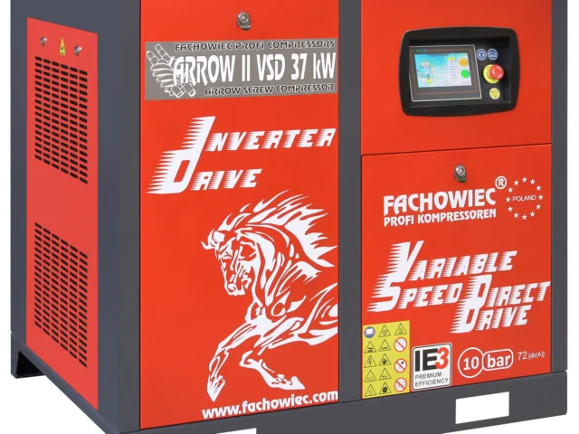 Sprężarka śrubowa Profi Kompressoren ARROW II 37 kW VSD 2040-5600 l/min 10 bar 400V napęd bezpośredni