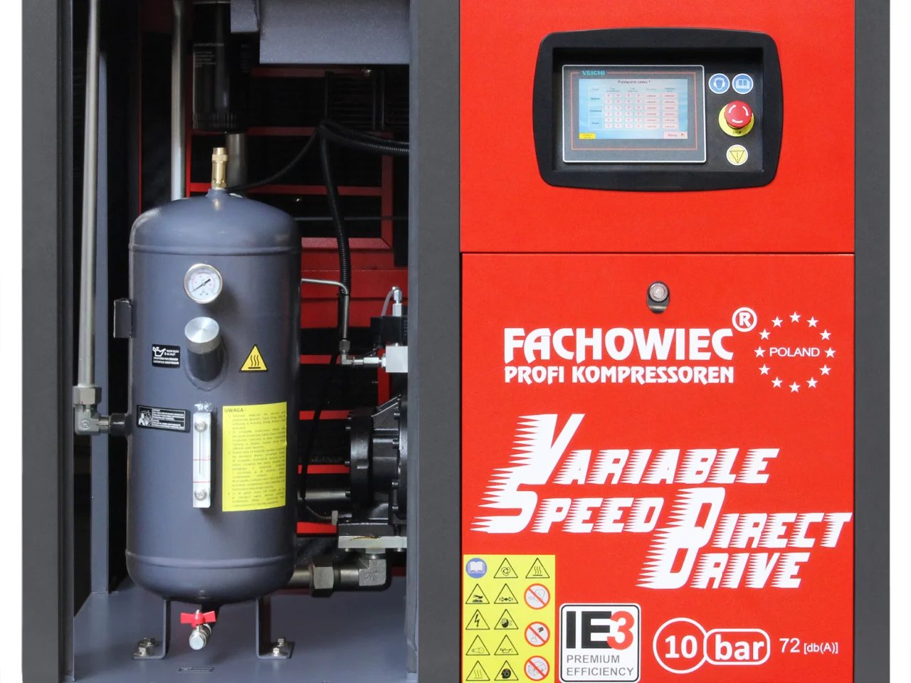 Sprężarka śrubowa Profi Kompressoren ARROW II 37 kW VSD 2040-5600 l/min 10 bar 400V napęd bezpośredni, zdjęcie 4