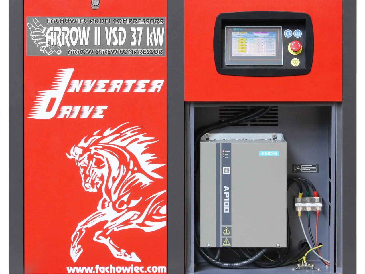 Sprężarka śrubowa Profi Kompressoren ARROW II 37 kW VSD 2040-5600 l/min 10 bar 400V napęd bezpośredni, zdjęcie 5