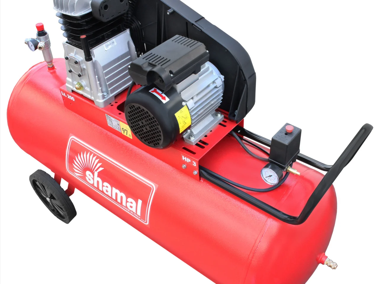 Sprężarka tłokowa kompresor Shamal CM 390/200 SB38C 2.2kW 230V 10 bar, zdjęcie 5