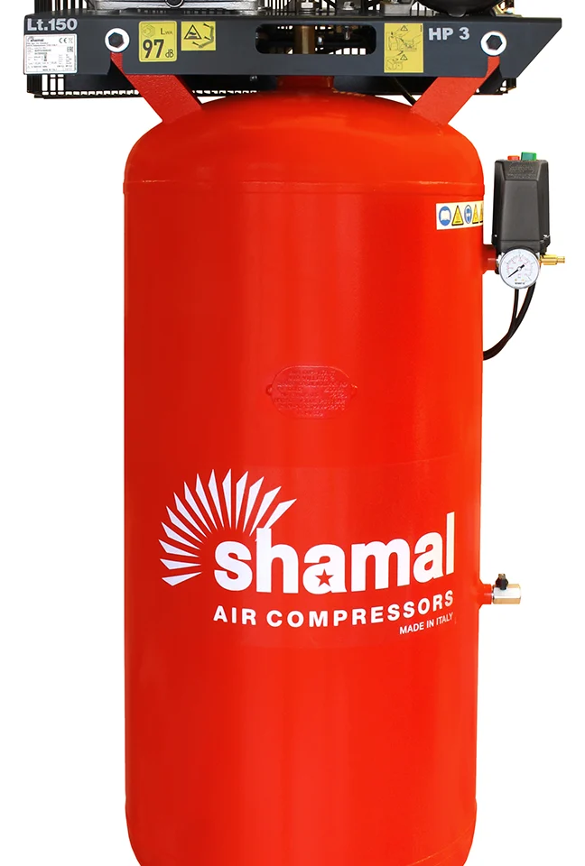 Sprężarka tłokowa kompresor Shamal FTV 340/150 K18 2.2kW 400V 10 bar pionowy zbiornik