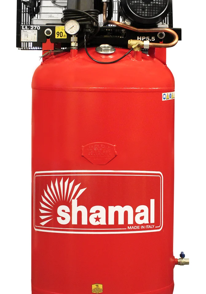 Sprężarka tłokowa kompresor Shamal FTV 750/270 K30 4kW 400V 10 bar pionowy zbiornik