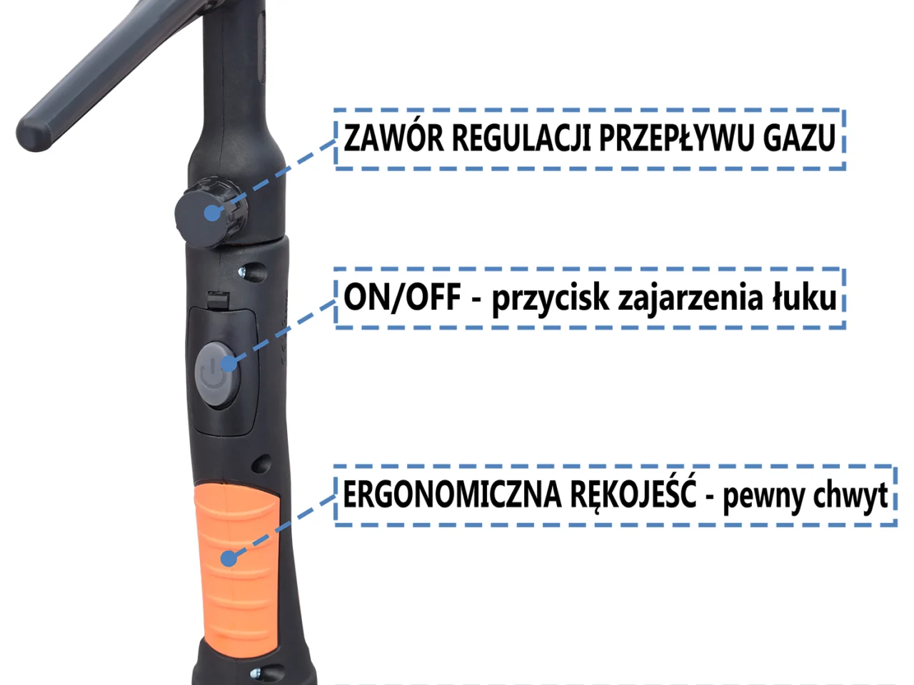 Uchwyt spawalniczy TIG 26V 4m ŁW35/50 zawór + przycisk CX80/CX90 WTYK 2 PIN, zdjęcie 3