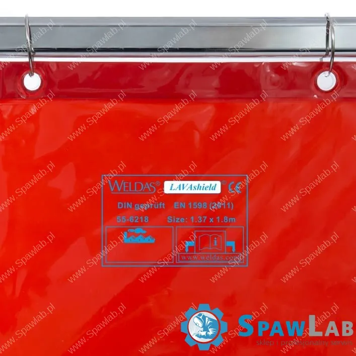 Weldas Ekran Spawalniczy LAVAshield® Czerwony 180×137 cm z możliwością łączenia 55-6218