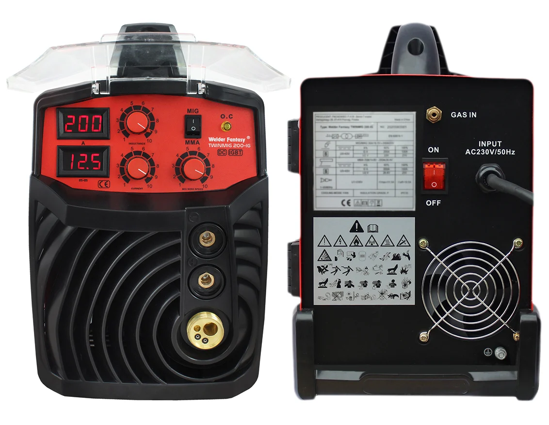 Zestaw producenta półautomat spawalniczy 2w1 TWINMIG 200A-IG reg. indukcyjności. MIG/MAG/FCAW/MMA Welder Fantasy + Wózek spawalniczy 1301, zdjęcie 3
