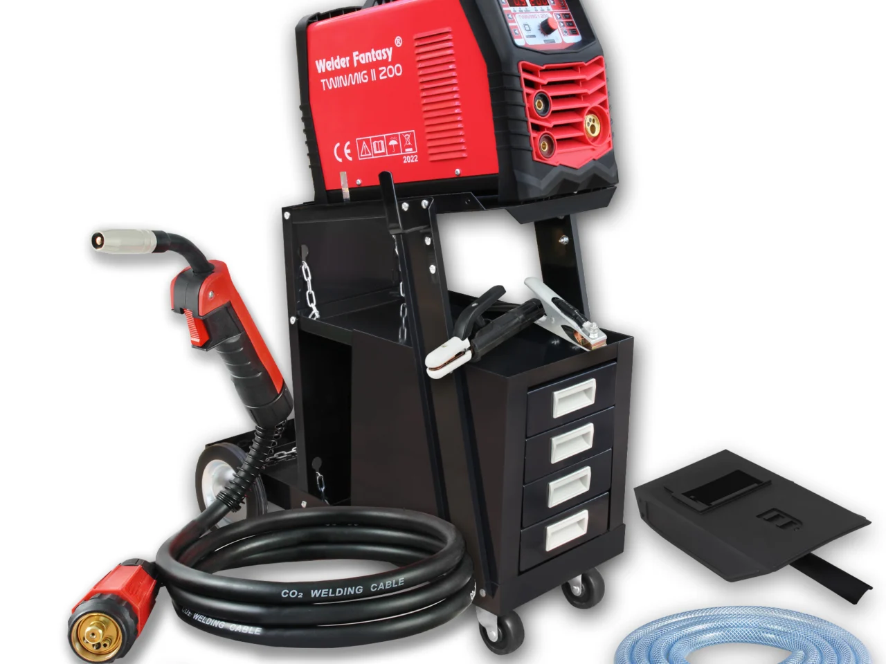 Zestaw producenta półautomat spawalniczy 3w1 TWINMIG2 200A Synergia MIG/MAG/FCAW/MMA/TIG LIFT Welder Fantasy + Wózek spawalniczy 1301