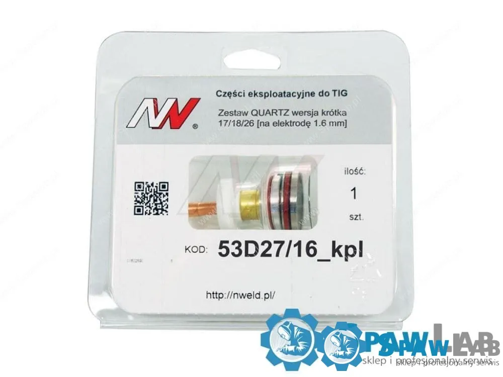 Zestaw Quartz - soczewka wersja krótka 17/18/26 [na elektrodę 1.6mm]