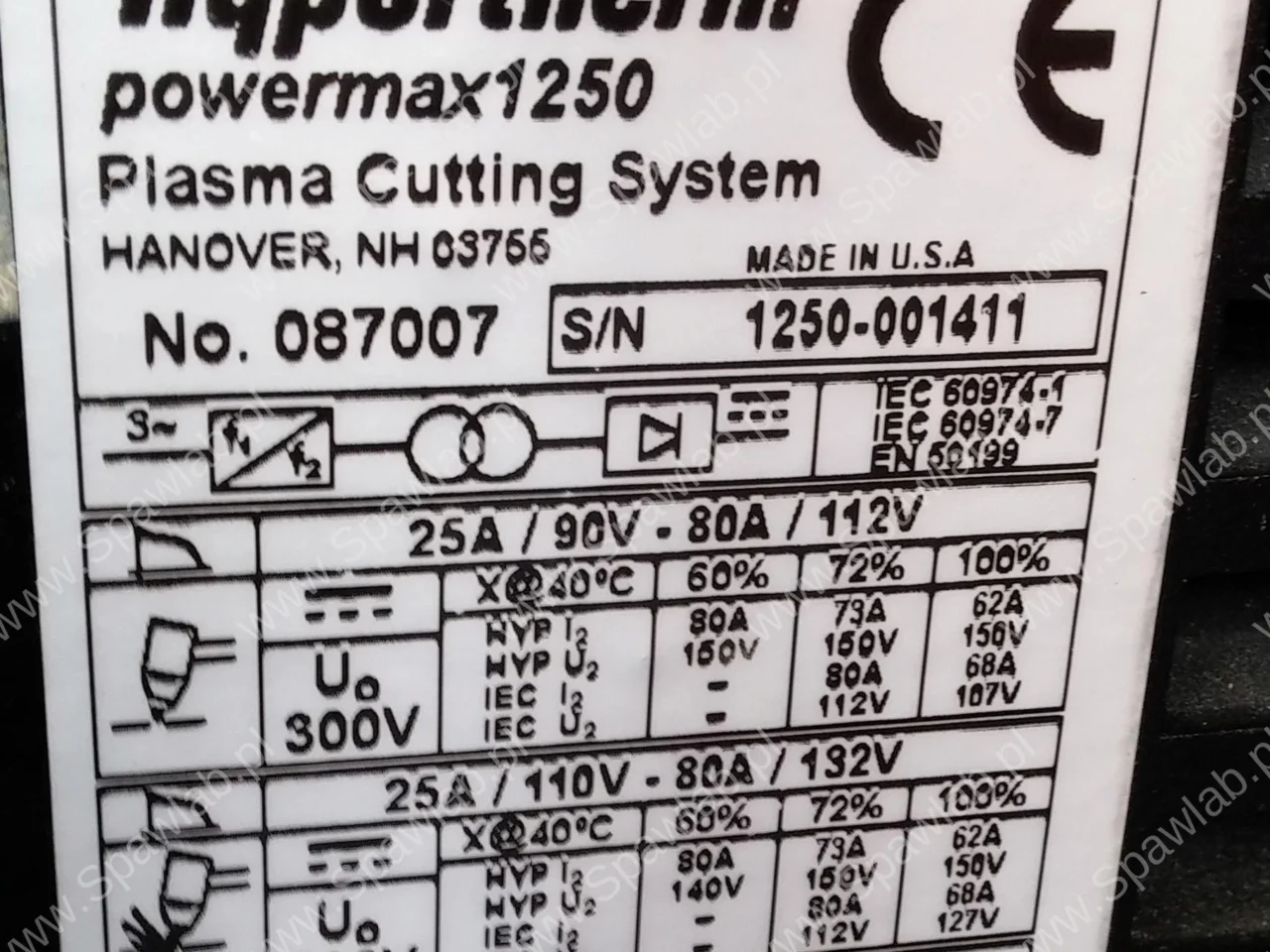 Hypertherm powermax g3 1250, zdjęcie 7