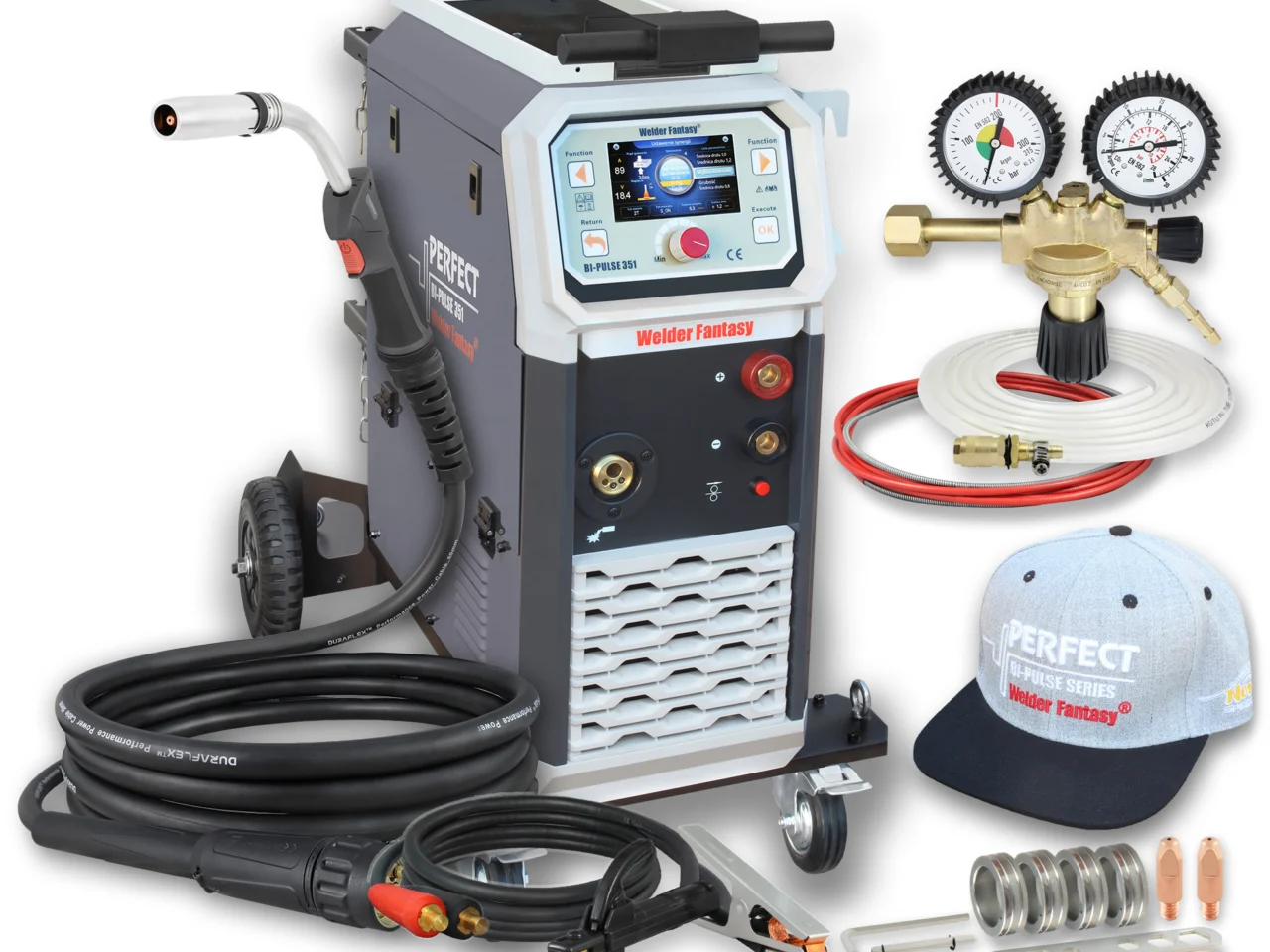 Półautomat spawalniczy 3w1 PERFECT BI-PULSE 351 4x4 MIG/MAG/SYNERGIA/PULS/PODWÓJNY PULS/LUTOSPAWANIE/MMA Welder Fantasy 400V, zdjęcie 3