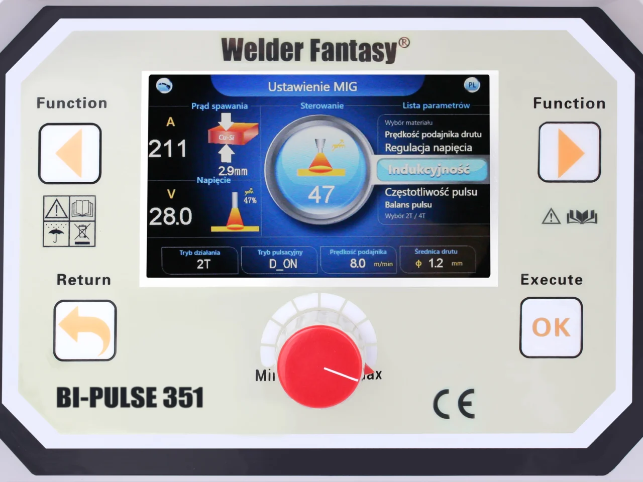 Półautomat spawalniczy 3w1 PERFECT BI-PULSE 351 4x4 MIG/MAG/SYNERGIA/PULS/PODWÓJNY PULS/LUTOSPAWANIE/MMA Welder Fantasy 400V, zdjęcie 4