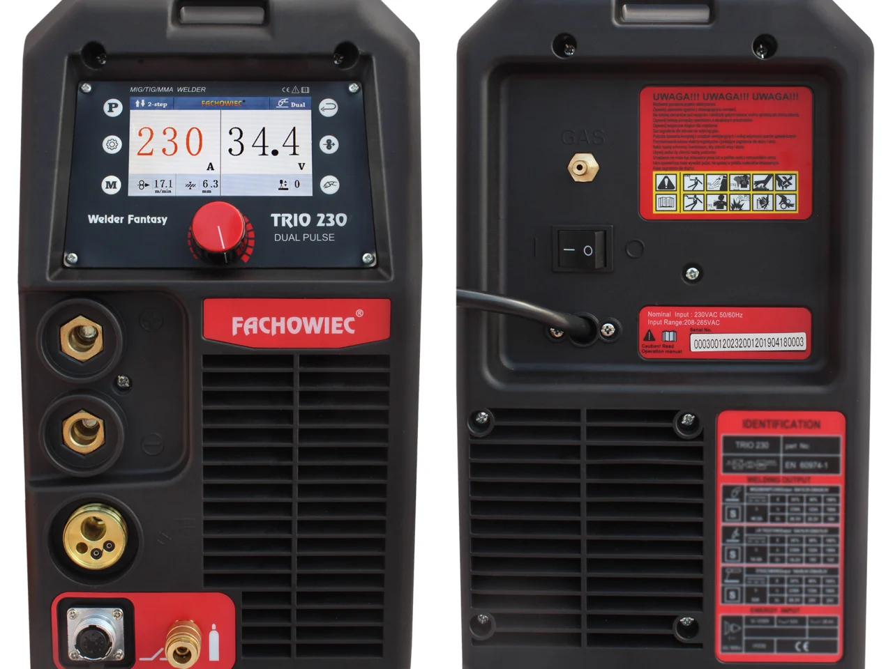 Półautomat spawalniczy 3w1 TRIO DUAL PULSE 230A MIG/MAG TIG MMA Welder Fantasy 230V, zdjęcie 3