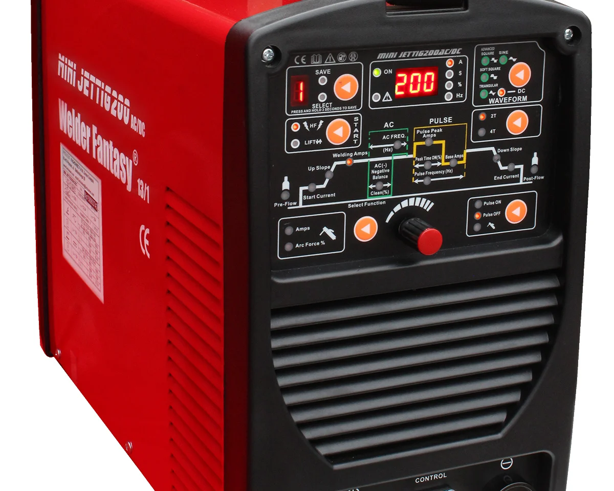 Spawarka inwertorowa MINI JET TIG AC/DC 200 IGBT Welder Fantasy+ uchwyt Parker