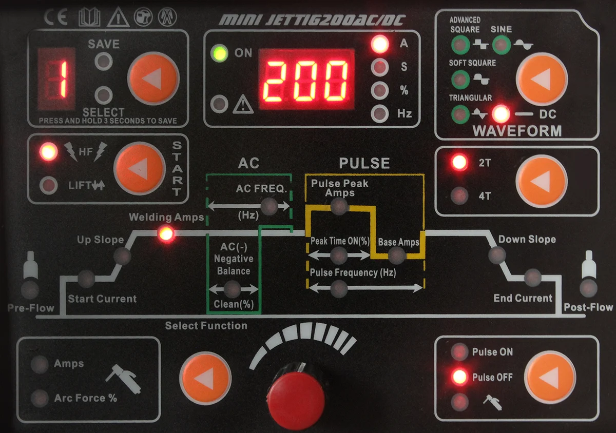 Spawarka inwertorowa MINI JET TIG AC/DC 200 IGBT Welder Fantasy+ uchwyt Parker, zdjęcie 2